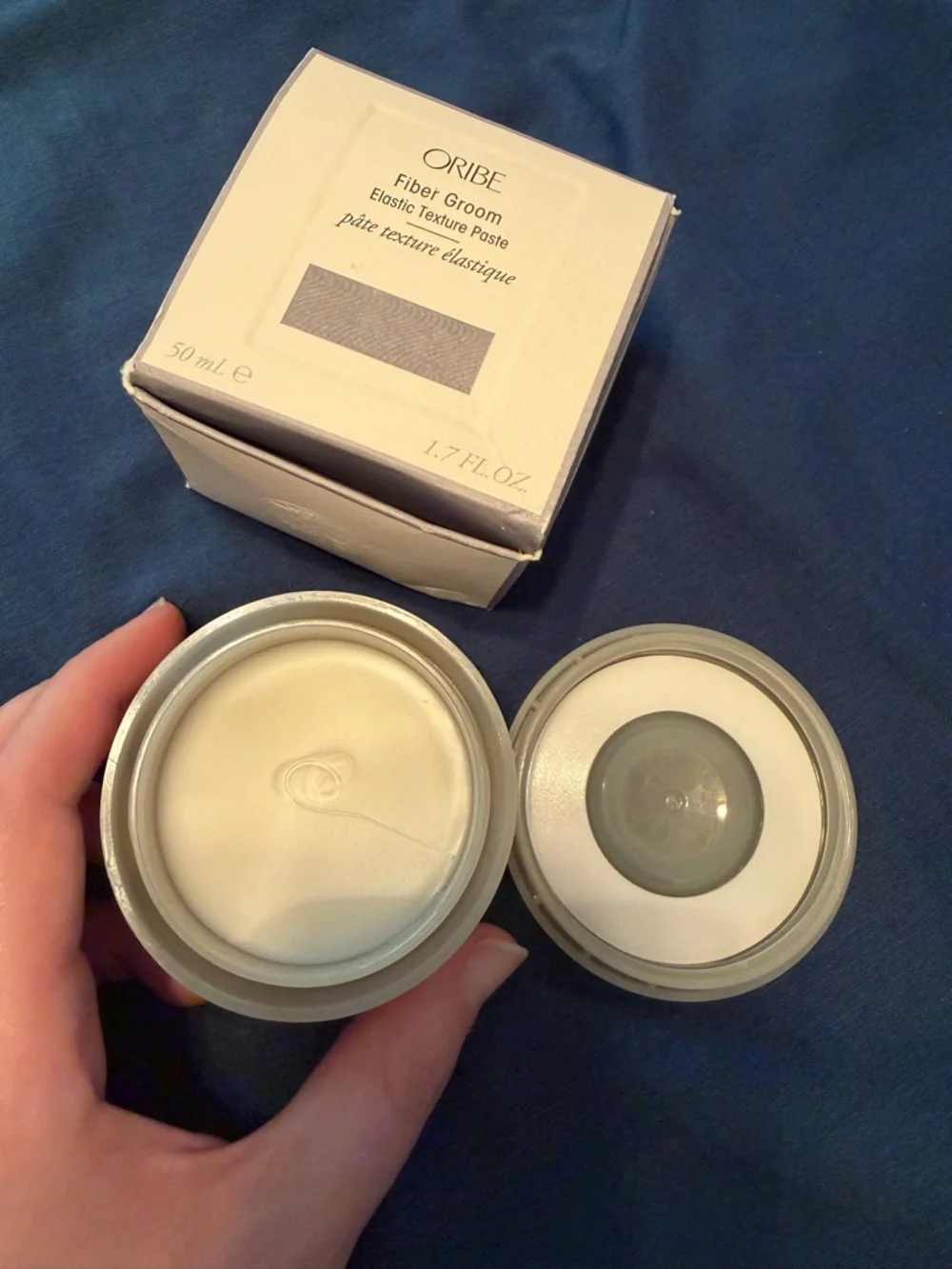 Oribe Fiber Groom Elastic Texture Paste - Beige/Taupe Packaging
